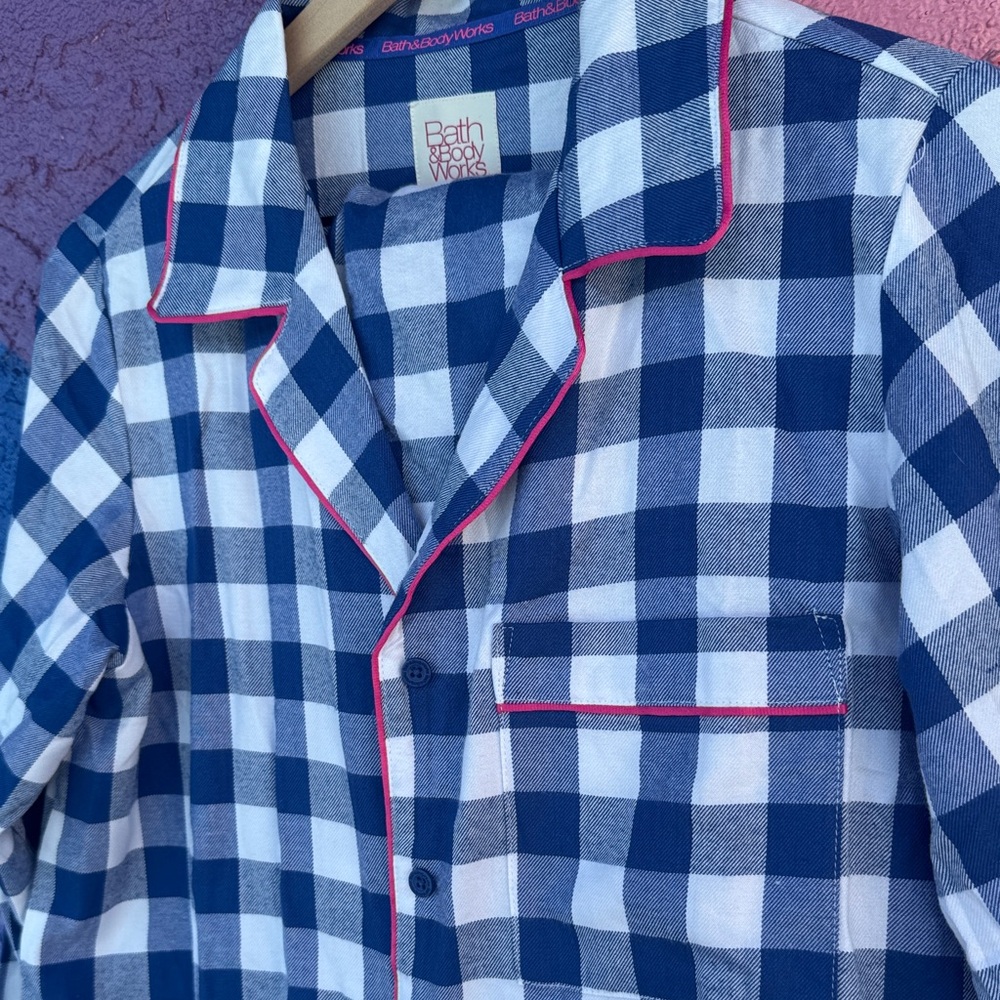 Bath & Body Works Blue and White Checkered Shirt - Picture 5 of 5